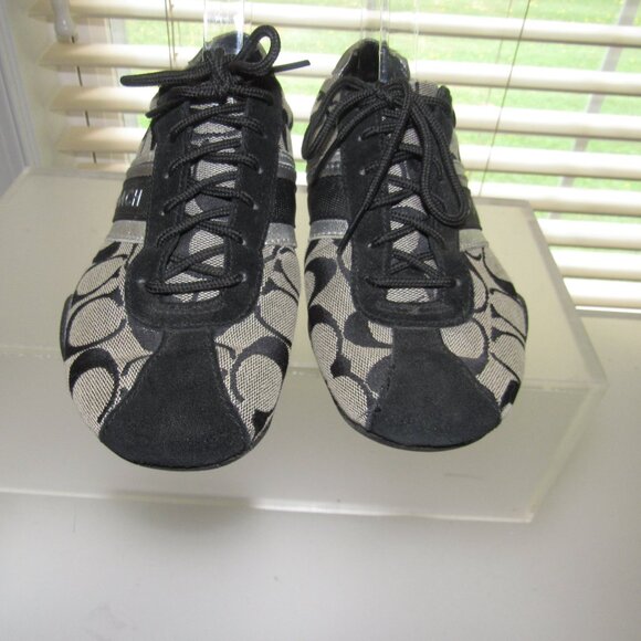 Coach Jayme Signature C Black & Silver Jacquard Sneakers | Size 6.5M |Athleisure - Picture 6 of 8
